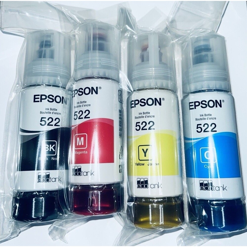 NEW Genuine Epson 522 Ink Combo 4 Pack for ET-2800 ET-2803-ET-4800 EXP 2028